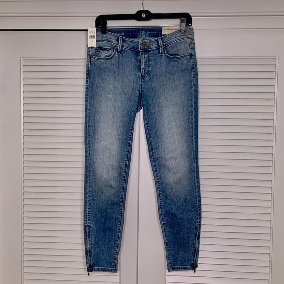 LOFT Denim - Ann Taylor LOFT Faded Modern Skinny Ankle Zipper Jeans Sz 27/4
